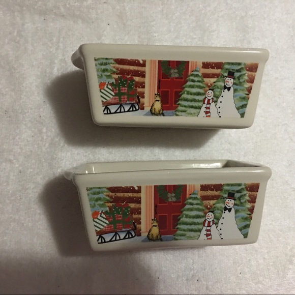 NWOT set of 2 Snowman Bread Loaf Pans - Picture 2 of 4